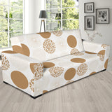 Gold Texture Mushroom Pattern Sofa Slipcover