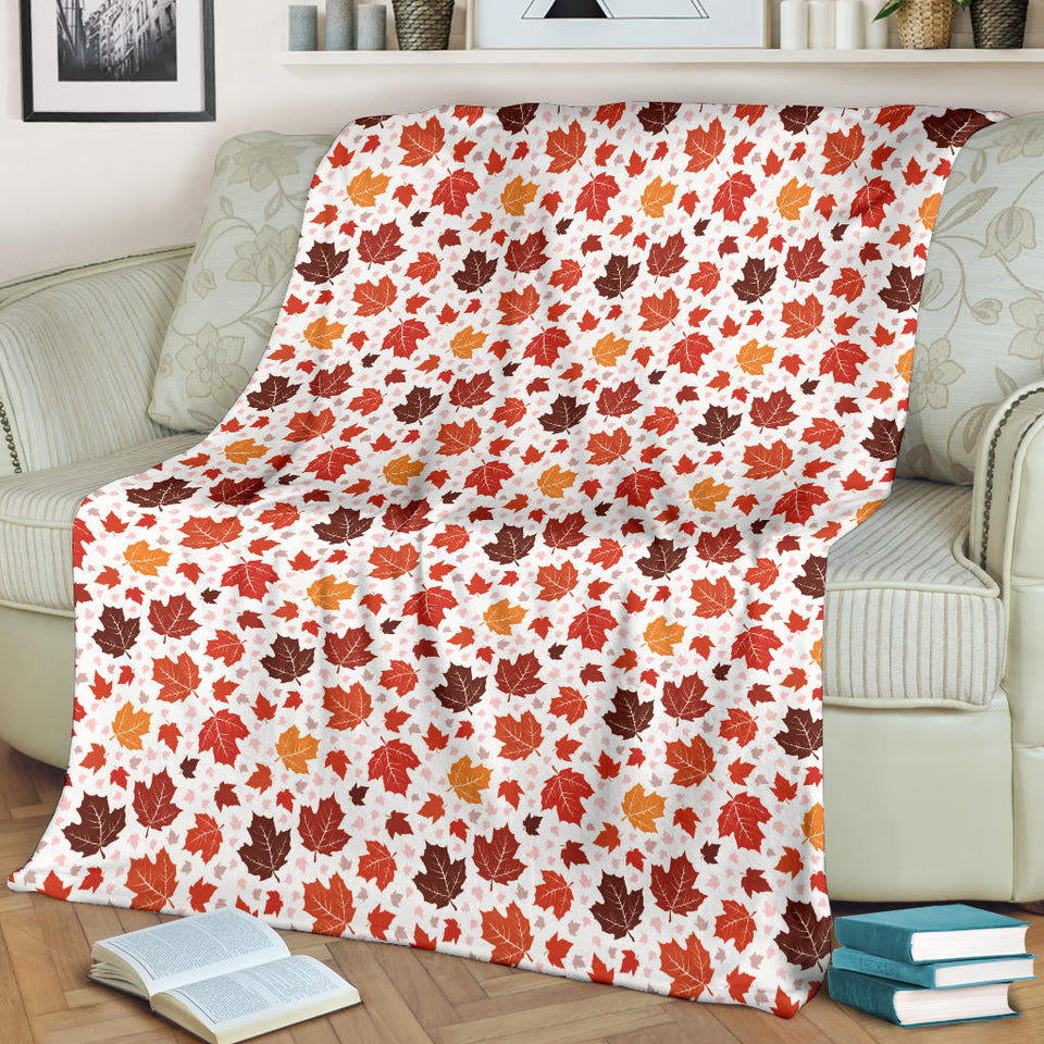 Colorful Maple Leaf Pattern Premium Blanket