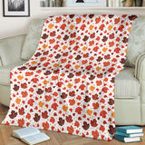 Colorful Maple Leaf Pattern Premium Blanket