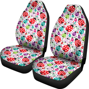 Ladybug Pattern Print Design 03 Universal Fit Car Seat Covers