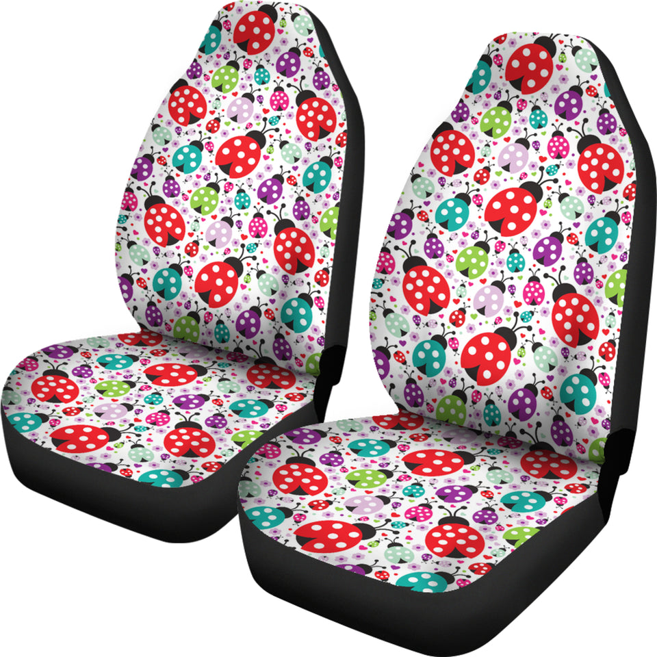 Ladybug Pattern Print Design 03 Universal Fit Car Seat Covers