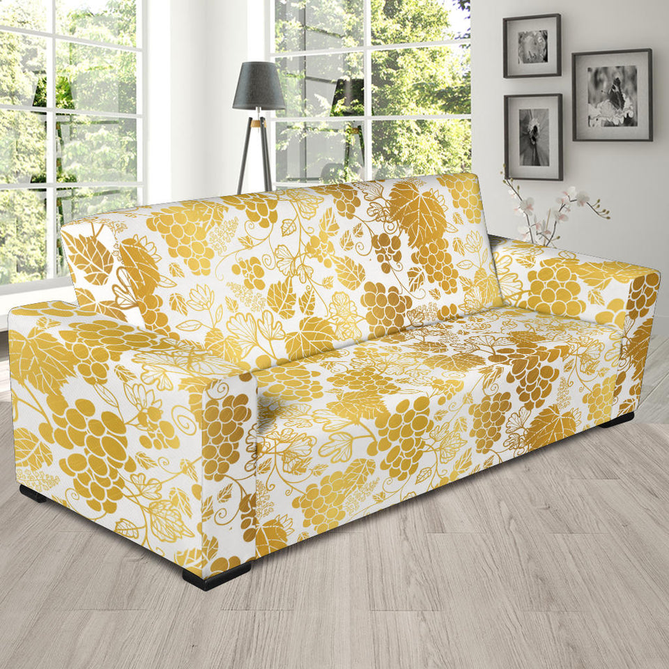 Gold Grape Pattern Sofa Slipcover