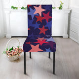 Red Blue Star Pattern Dining Chair Slipcover