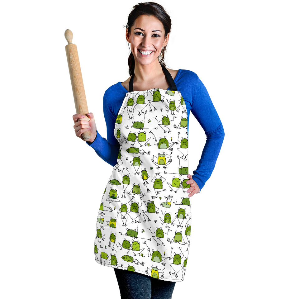 Sketch Funny Frog Pattern Adjustable Apron