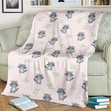 Cute Raccoons Leaves Pattern Premium Blanket