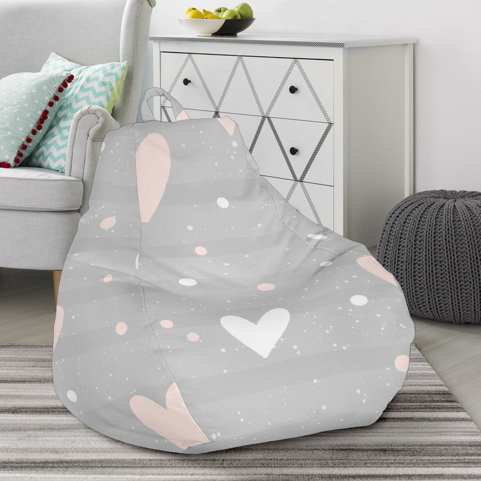 Heart Pattern Gray Background Bean Bag Cover