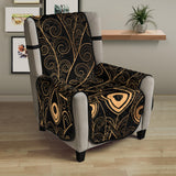 Gold peacock feather pattern Chair Cover Protector