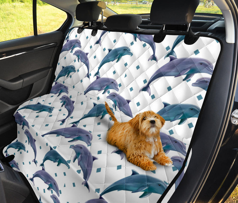 Dolphins Pattern Dotted Background Dog Car Seat Covers