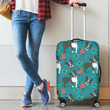 Boston Terrier Beautiful Flower Pattern Luggage Covers