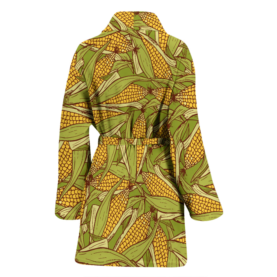 Corn Pattern Print Design 01 Women's Bathrobe