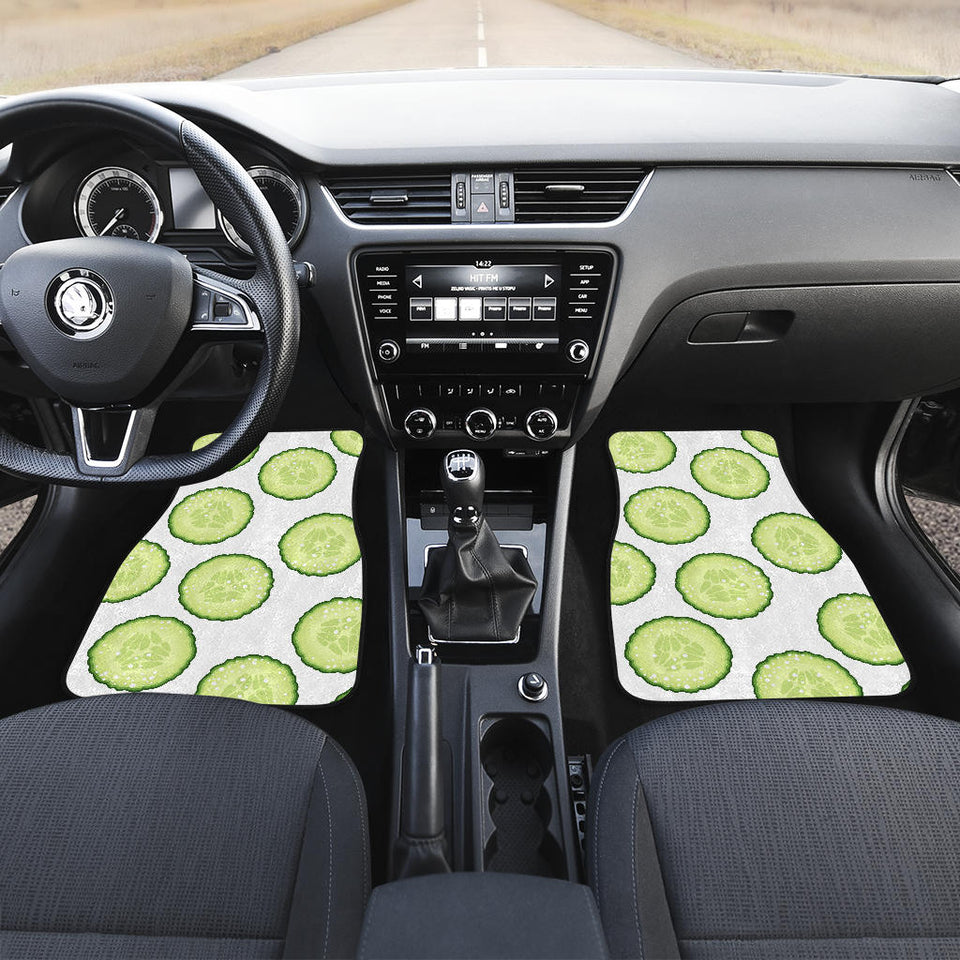 Cucumber Slices Pattern Front And Back Car Mats