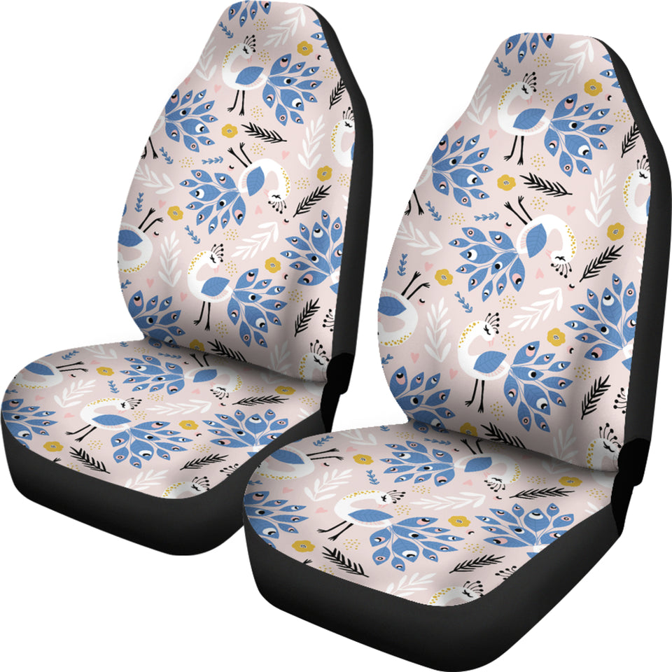 Cute Peacock Pattern  Universal Fit Car Seat Covers