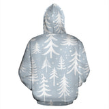 Christmas Tree Winter Forest Pattern Zip Up Hoodie