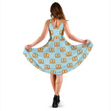 Pretzels Pattern Print Design 03 Sleeveless Midi Dress