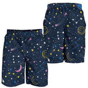 Space Pattern With Planets, Comets, Constellations And Stars Men Shorts