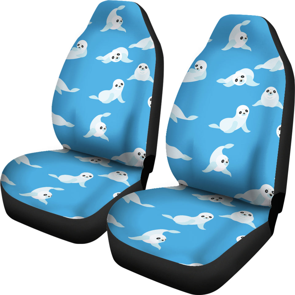 Cute Sea Lion Seal Pattern Background  Universal Fit Car Seat Covers
