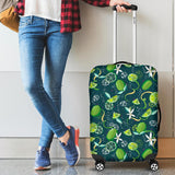 Lime Ice Flower Pattern Cabin Suitcases Luggages