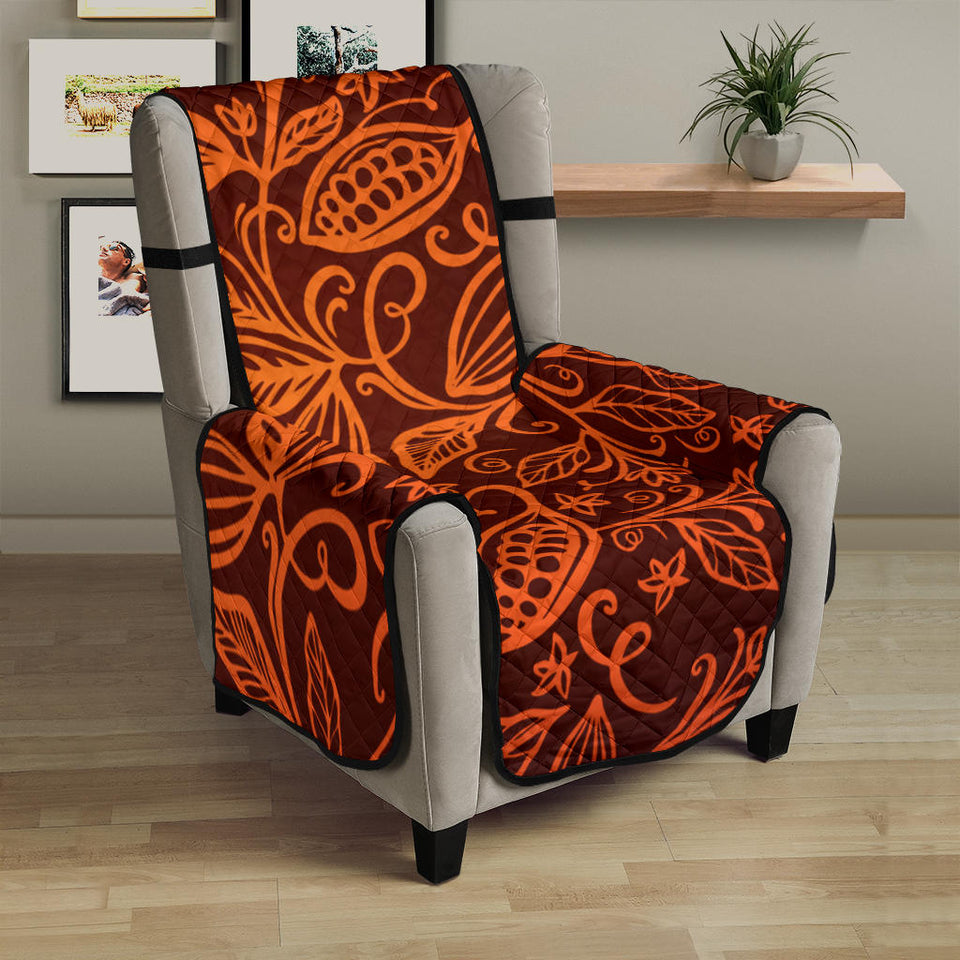 cocoa beans tribal polynesian pattern Chair Cover Protector