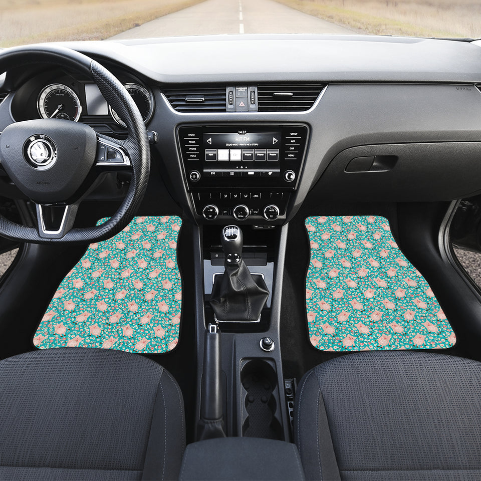 Pig Pattern Print Design 01 Front Car Mats