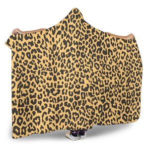 Leopard Skin Print Hooded Blanket