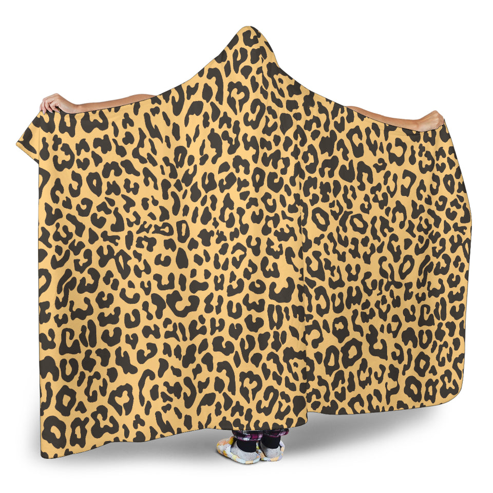 Leopard Skin Print Hooded Blanket