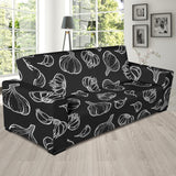 Garlic Pattern Black Background Sofa Slipcover