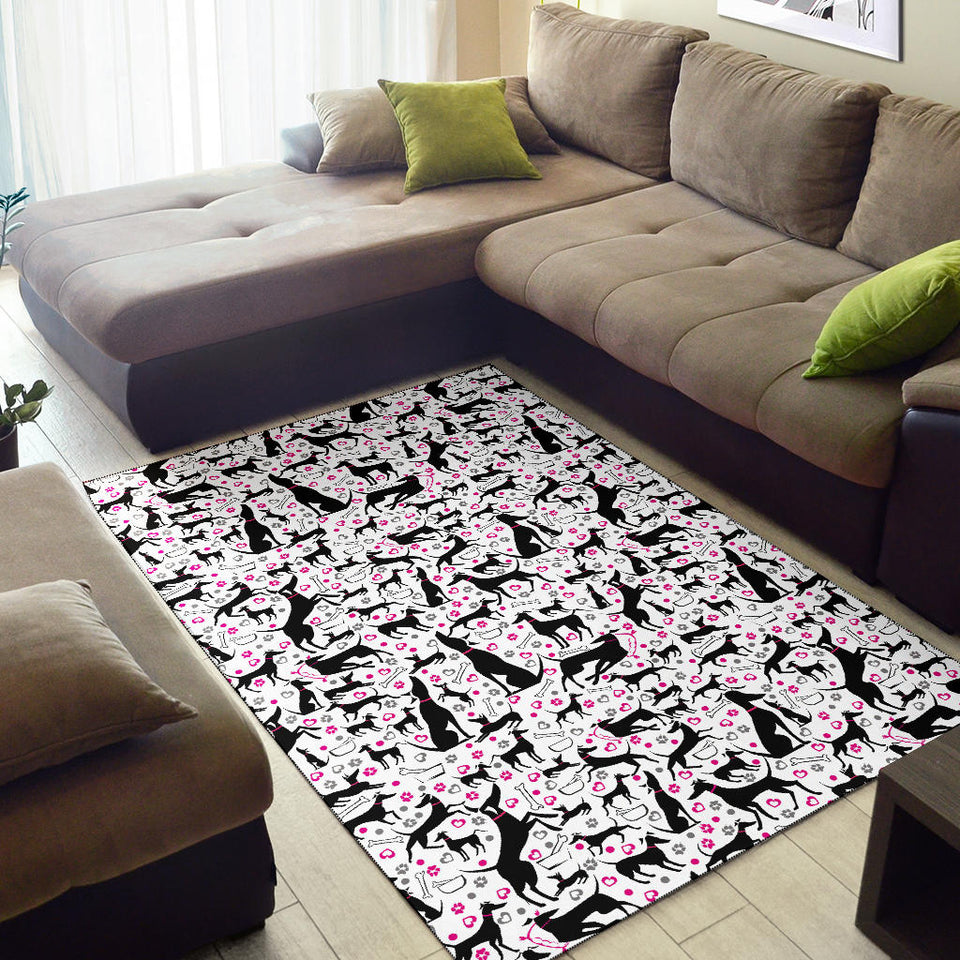 Greyhound Pattern Print Design 02 Area Rug