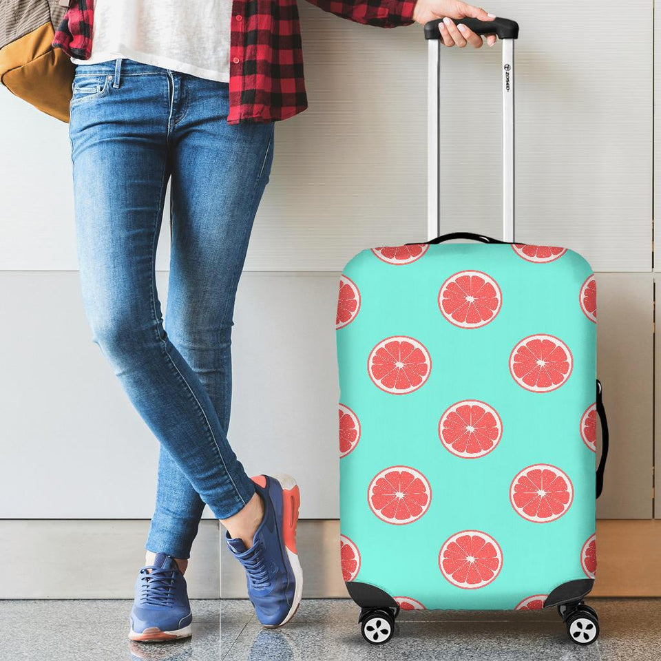 Grapefruit Green Background Cabin Suitcases Luggages