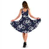 Bicycle Pattern Print Design 03 Sleeveless Midi Dress