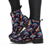 Colorful Mushroom Pattern Leather Boots
