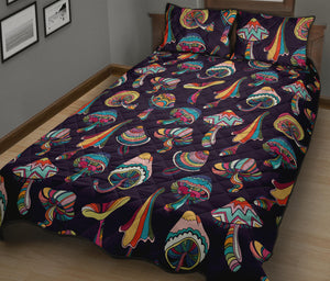 Colorful mushroom pattern Quilt Bed Set