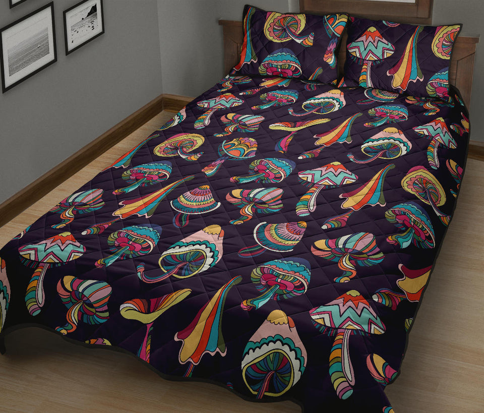 Colorful mushroom pattern Quilt Bed Set