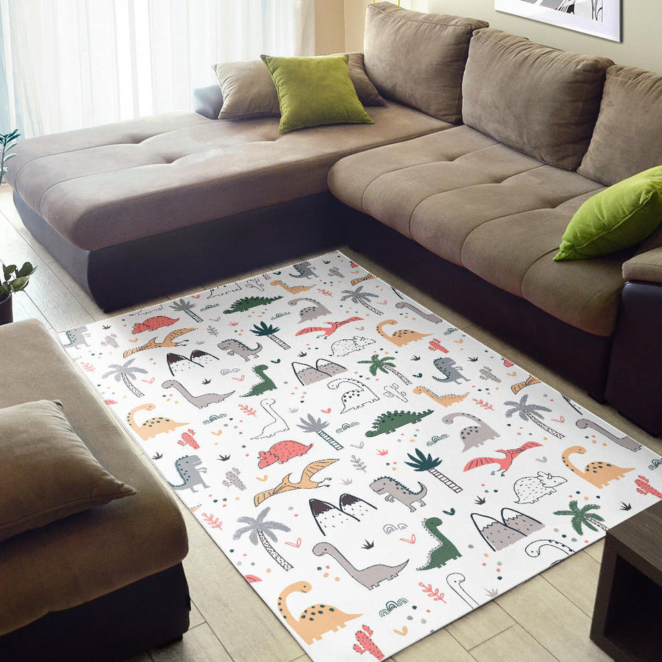 Cute Cartoon Dinosaurs Tree Pattern Area Rug