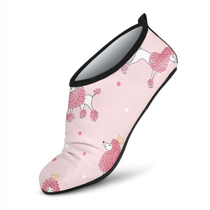 Poodle Dog Pink Color Theme Aqua Shoes