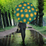 Sun Green Background Umbrella