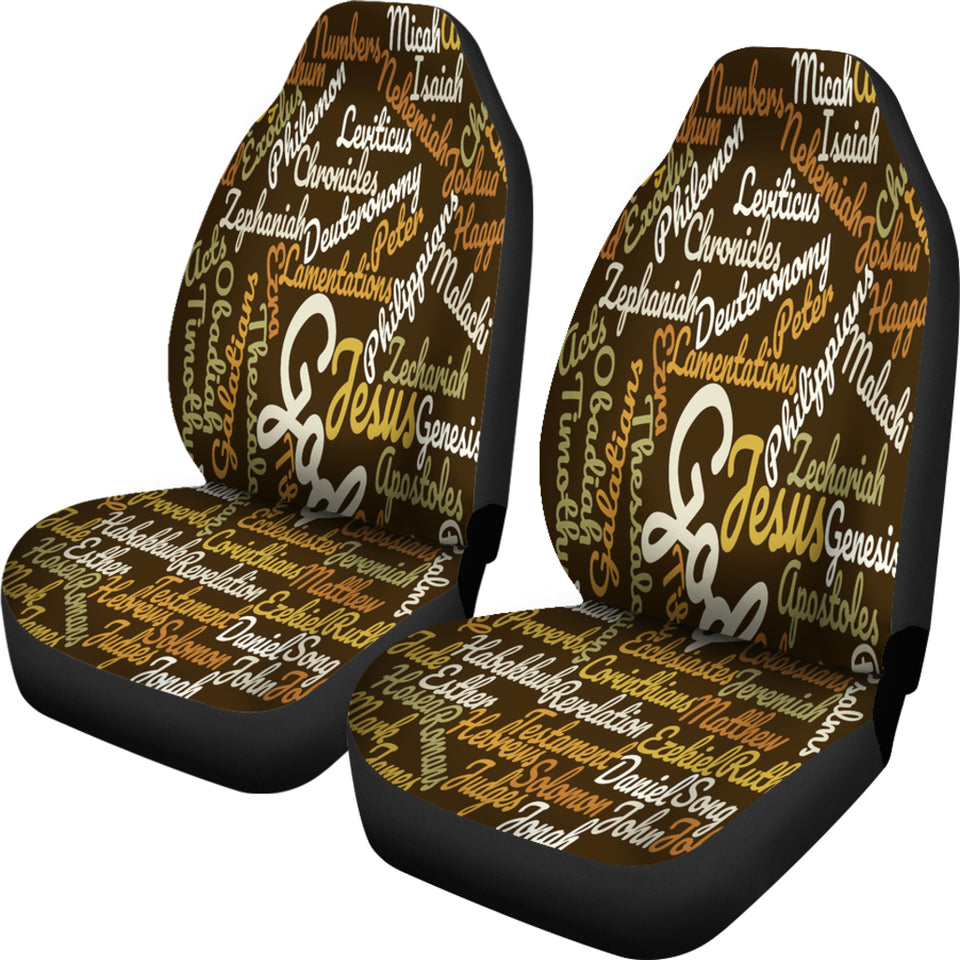 Custom-Made Holy Bible Books Brown Car Seat Cover