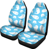 Cute White Sea Lion Seals Pattern  Universal Fit Car Seat Covers