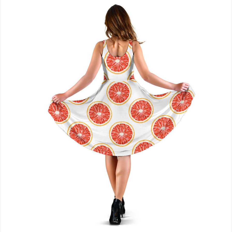 Grapefruit Pattern Sleeveless Midi Dress
