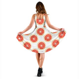 Grapefruit Pattern Sleeveless Midi Dress