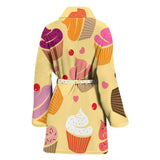 Cake Cupcake Heart Cherry Pattern Women'S Bathrobe