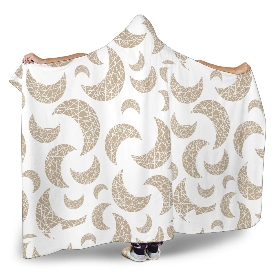 Cool Gold Moon Abstract Pattern Hooded Blanket