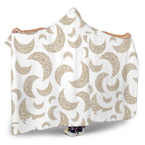 Cool Gold Moon Abstract Pattern Hooded Blanket