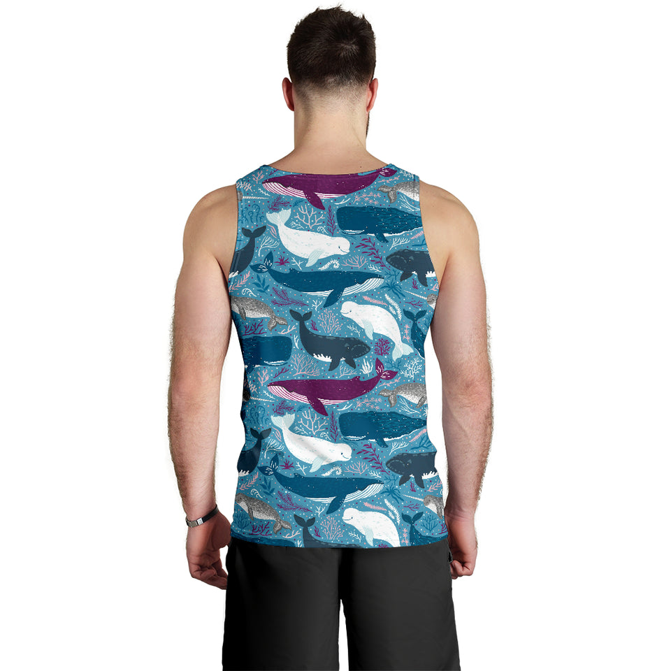 Whale design pattern Men Tank Top