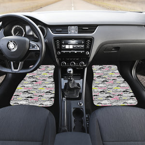 Mustache Beard Pattern Print Design 02 Front Car Mats