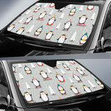 Cute Penguin Christmas Pattern Car Sun Shade