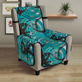 Anchor nautical green background Chair Cover Protector