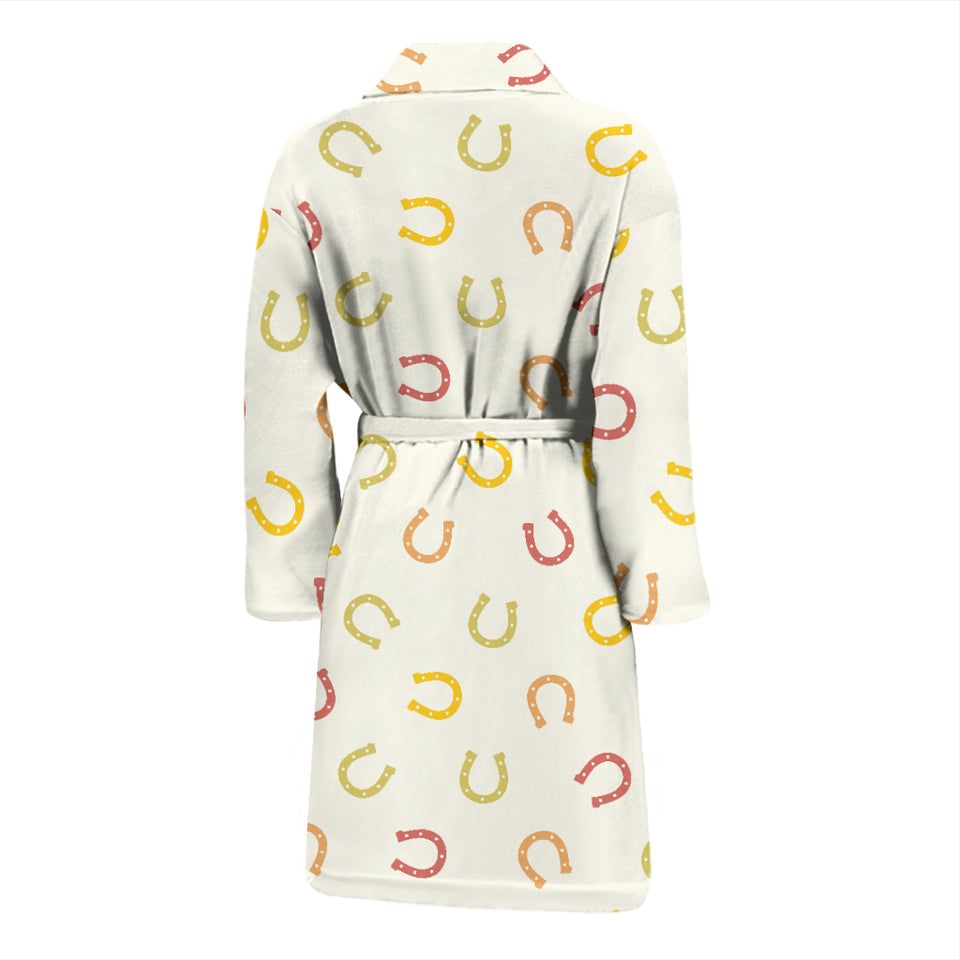 Horseshoes Pattern Print Design 02 Men's Bathrobe