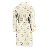 Horseshoes Pattern Print Design 02 Men's Bathrobe