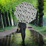 Crow Dark Floral Pattern Umbrella