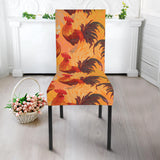Red Rooster Chicken Cock Pattern Dining Chair Slipcover